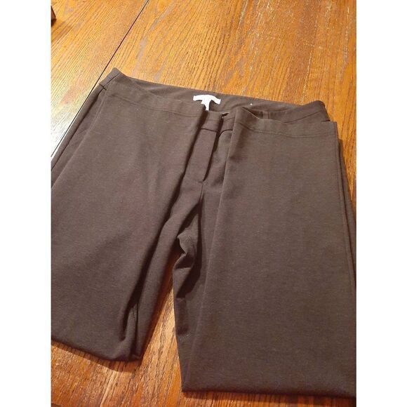 Size 16 XL Size 3 Chicos Heather Black Flat Front Pants with Belt Loops - Picture 3 of 5